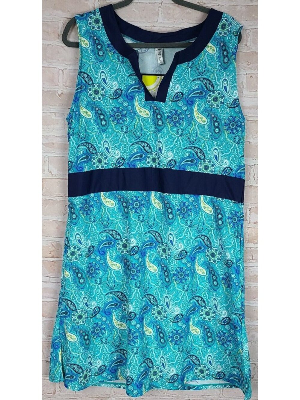 Mazu Swim Cover Up Dress Split Neck Fiesta Paisley Nylon/Spandex Women's 2X NWT